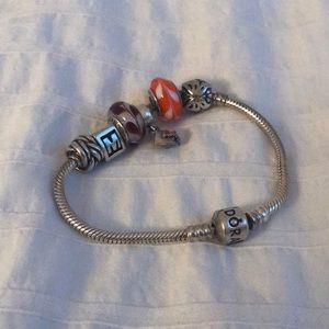 Pandora bracelet with charms
